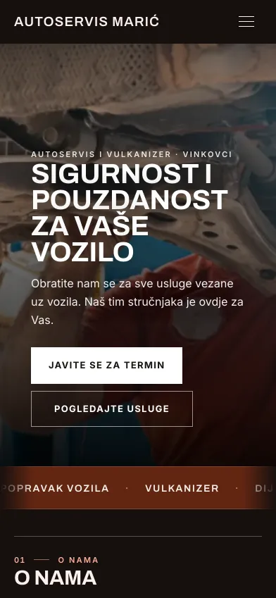 Ista stranica Autoservis Marić na mobitelu