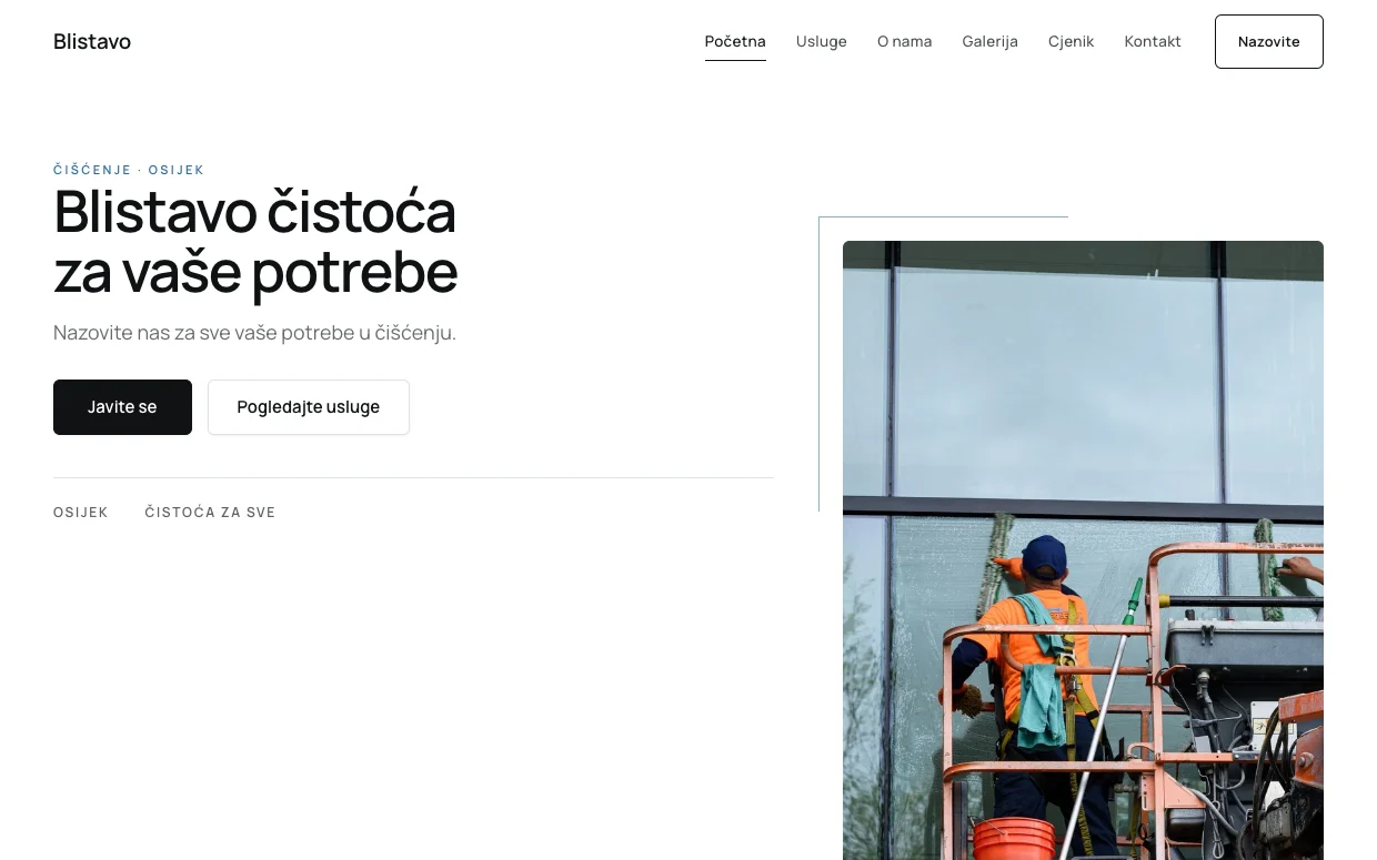 Blistavo — stranica izrađena kroz Simplex GO