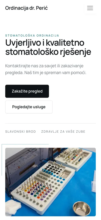 Ordinacija Dent — ista stranica na mobitelu