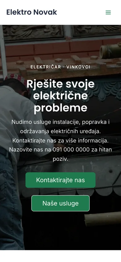 Elektro Novak — ista stranica na mobitelu