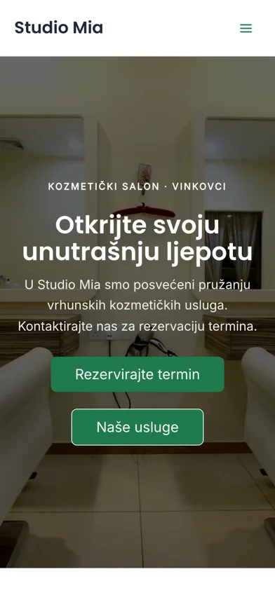 Studio Mia — ista stranica na mobitelu